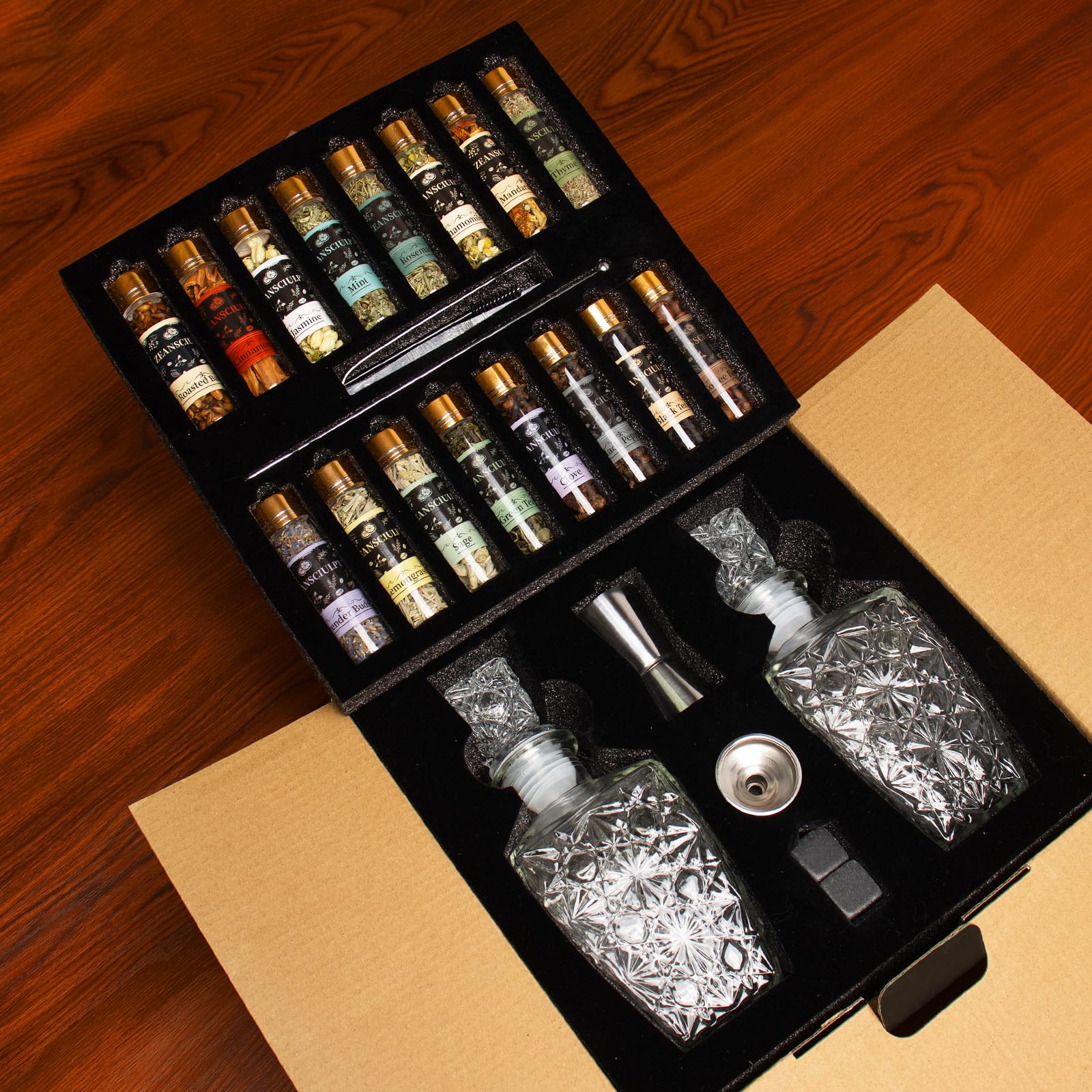 ZeanSciulpt infusion materials tray with aroma and color hints