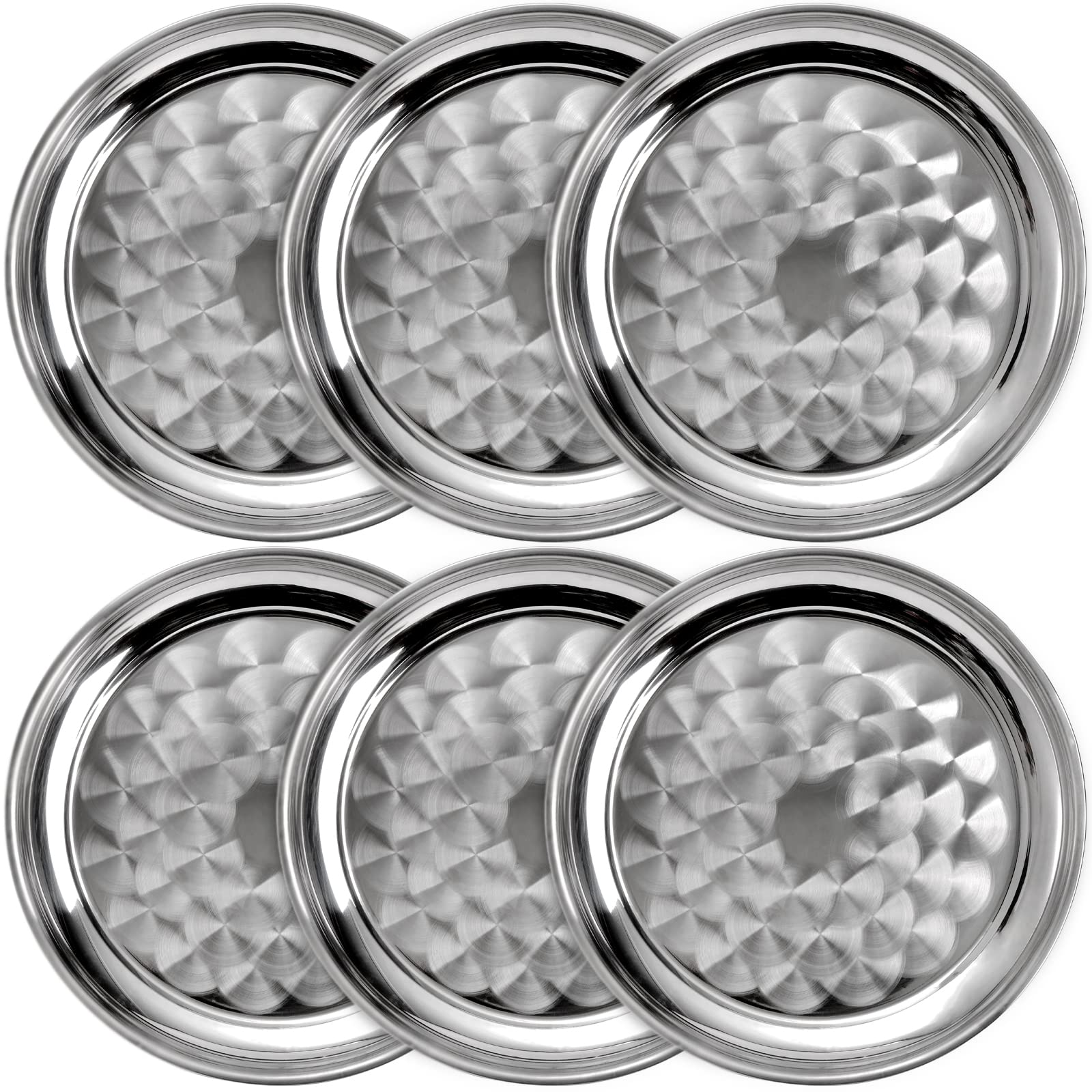 ZEAYEA 6-pack 12-inch round tray with swirl pattern for stylish food display