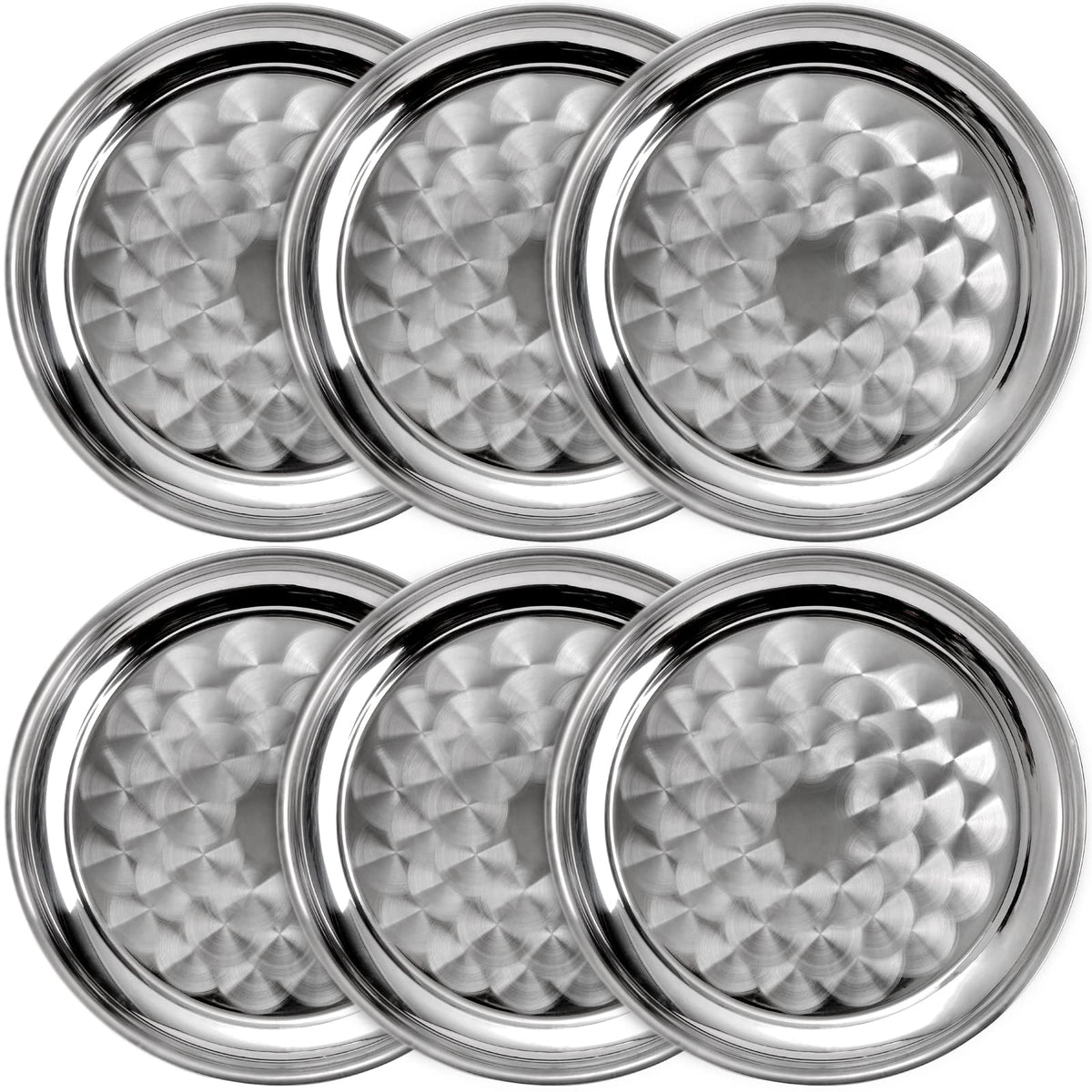 ZEAYEA 6-pack 12-inch round tray with swirl pattern for stylish food display