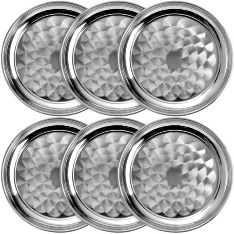 ZEAYEA 6-pack 12-inch round tray with swirl pattern for stylish food display