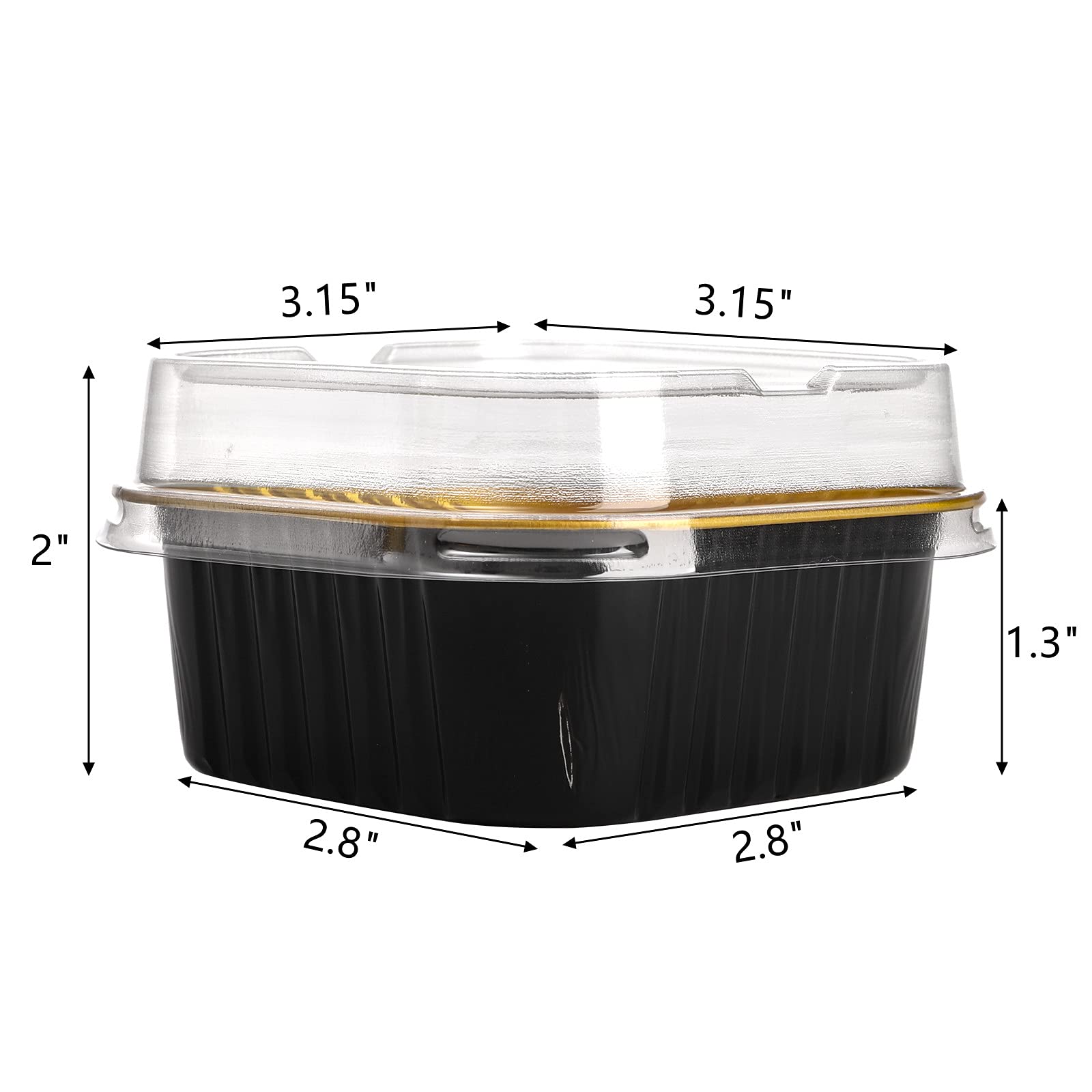 ZEAYEA baking cups with black exterior and gold interior for elegant desserts.
