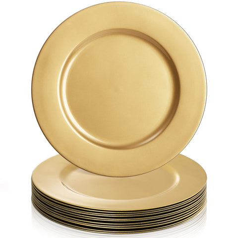 ZEAYEA gold charger plate 13-inch for elegant wedding tables and premium dining aesthetics.