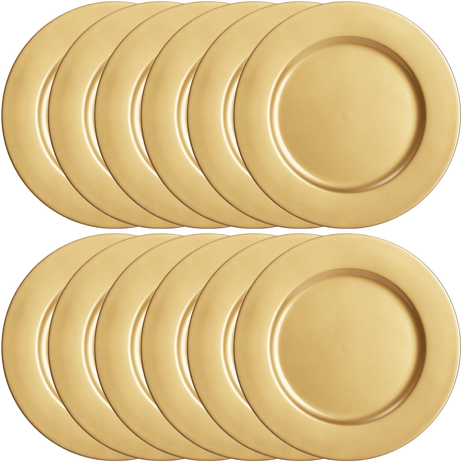 ZEAYEA gold charger plate arranged with the main course plates creates a complete place setting.
