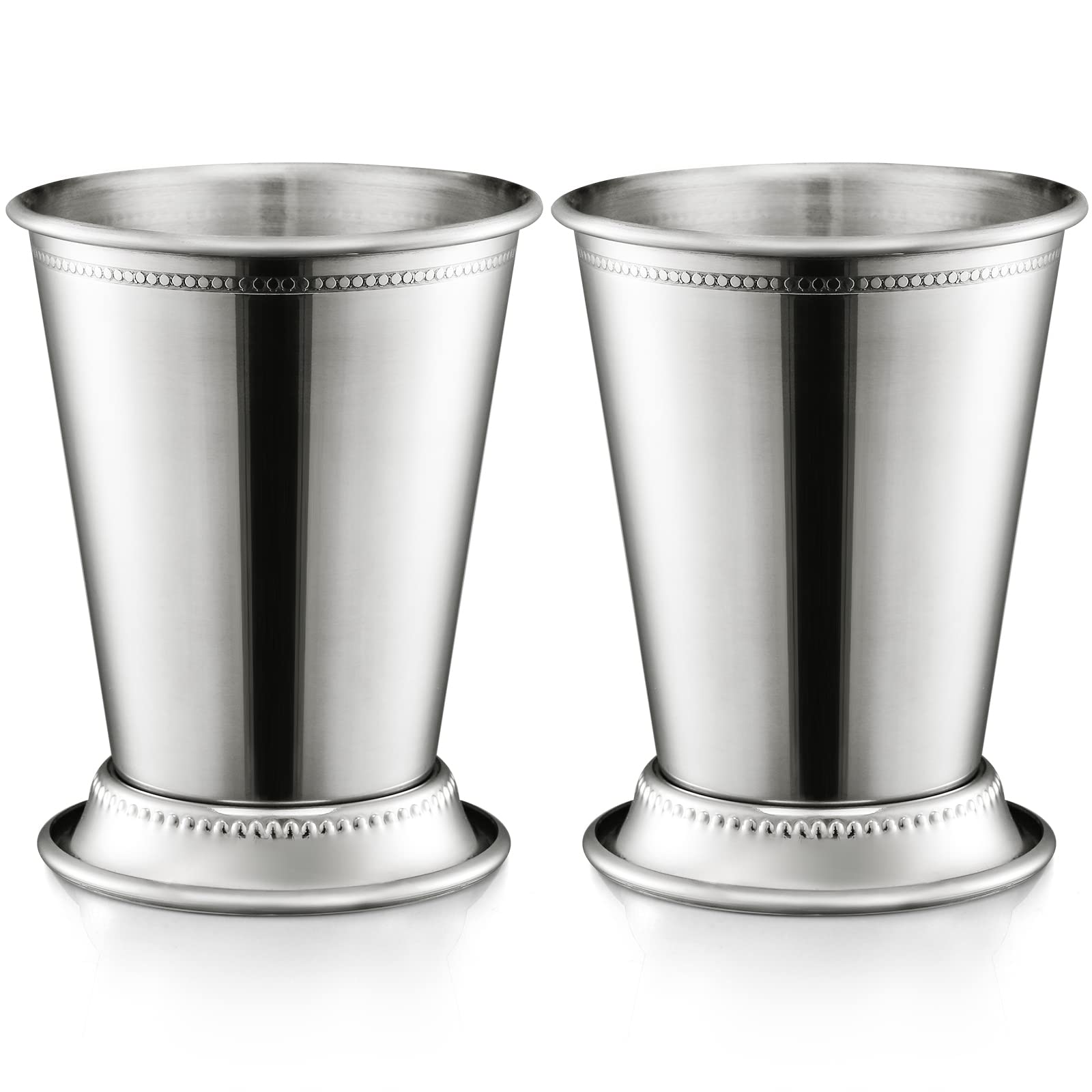 ZEAYEA mint julep cups front view, durable stainless steel for stylish cocktails.