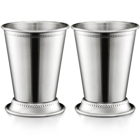 ZEAYEA mint julep cups front view, durable stainless steel for stylish cocktails.