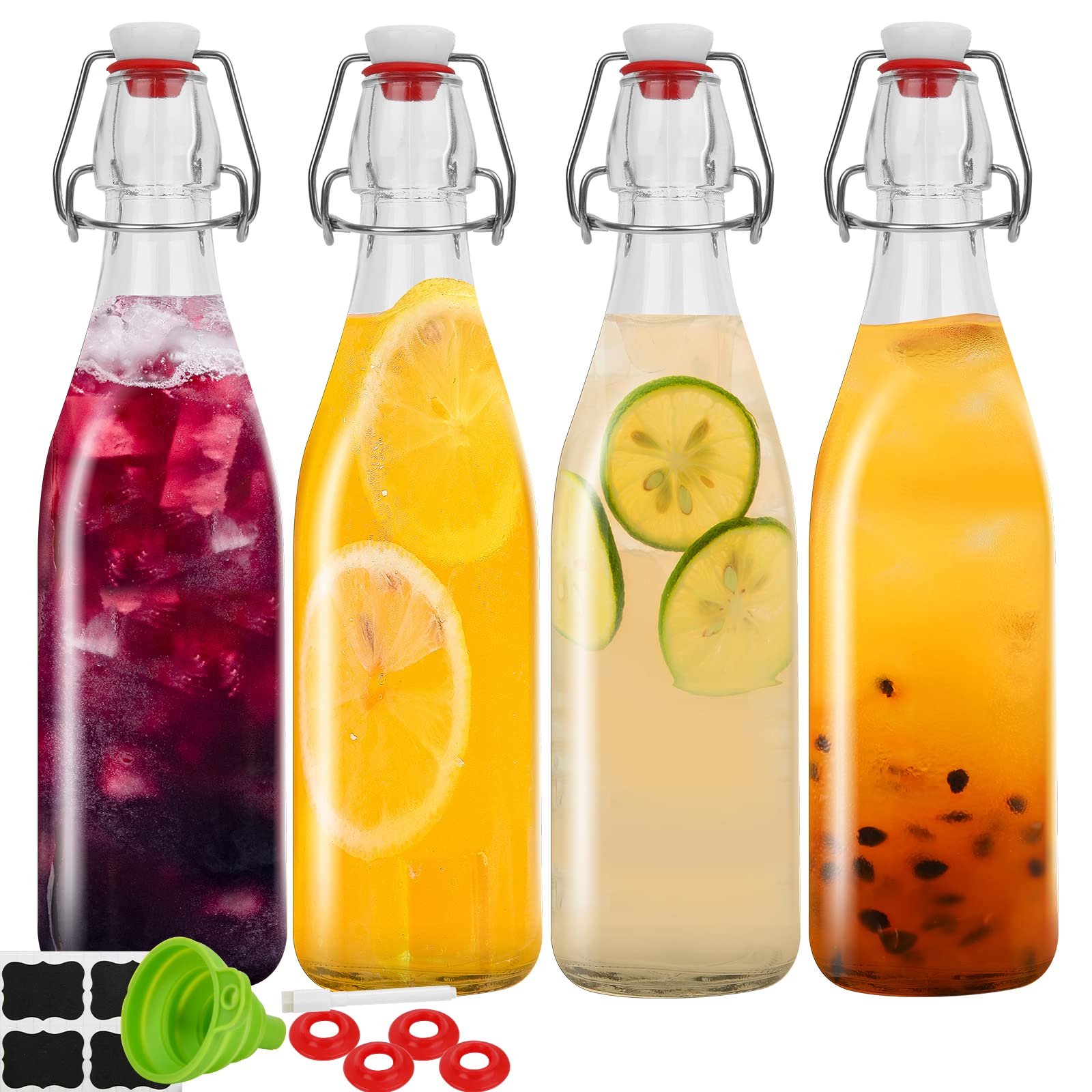 ZEBEIYU 32oz swing-top bottle front view ideal for home brewing and kombucha