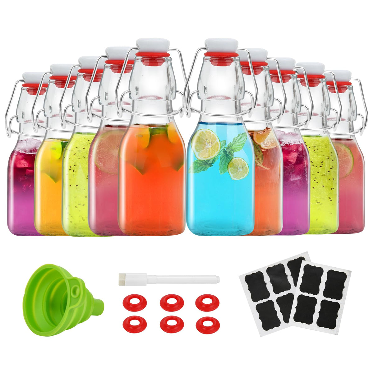 ZEBEIYU 4 oz swing-top bottle with cap for leak-proof storage.