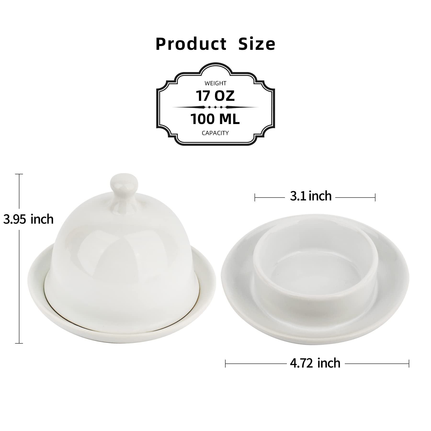ZEBERBO butter dish with water-seal rim for longer freshness.