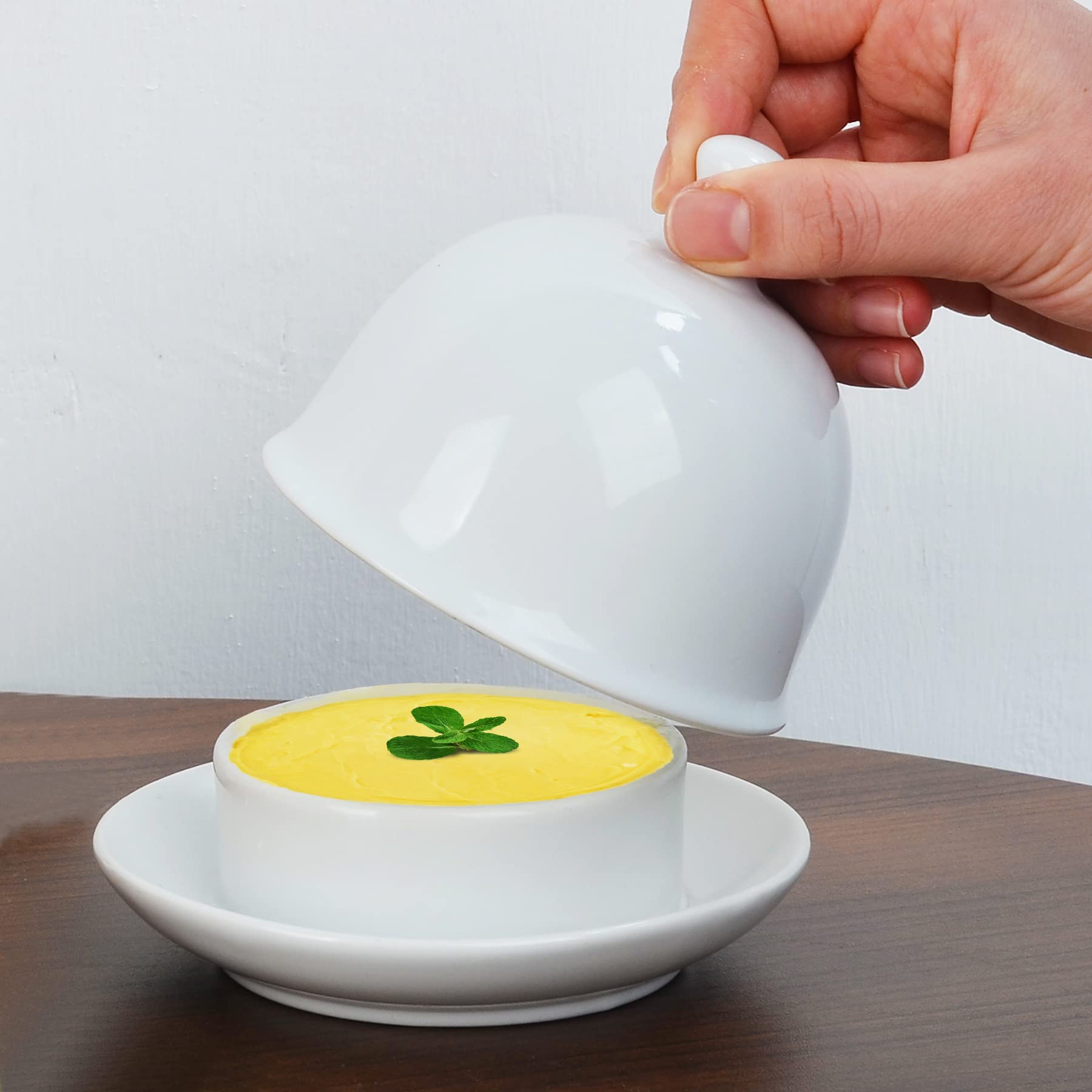 ZEBERBO ceramic butter dish with lid for mess-free serving.