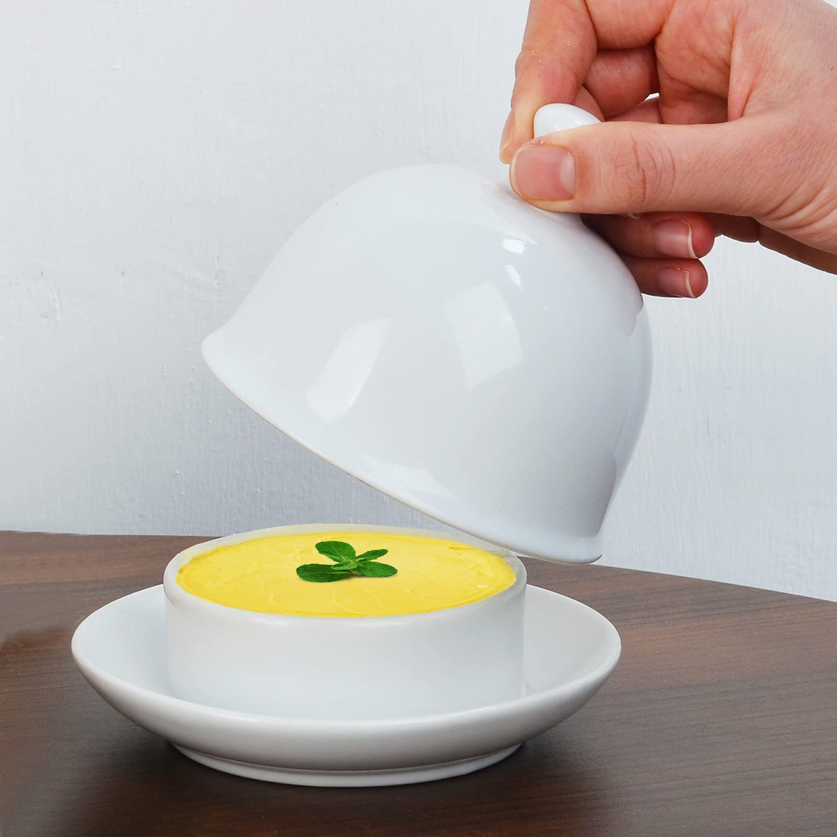 ZEBERBO ceramic butter dish with lid for mess-free serving.