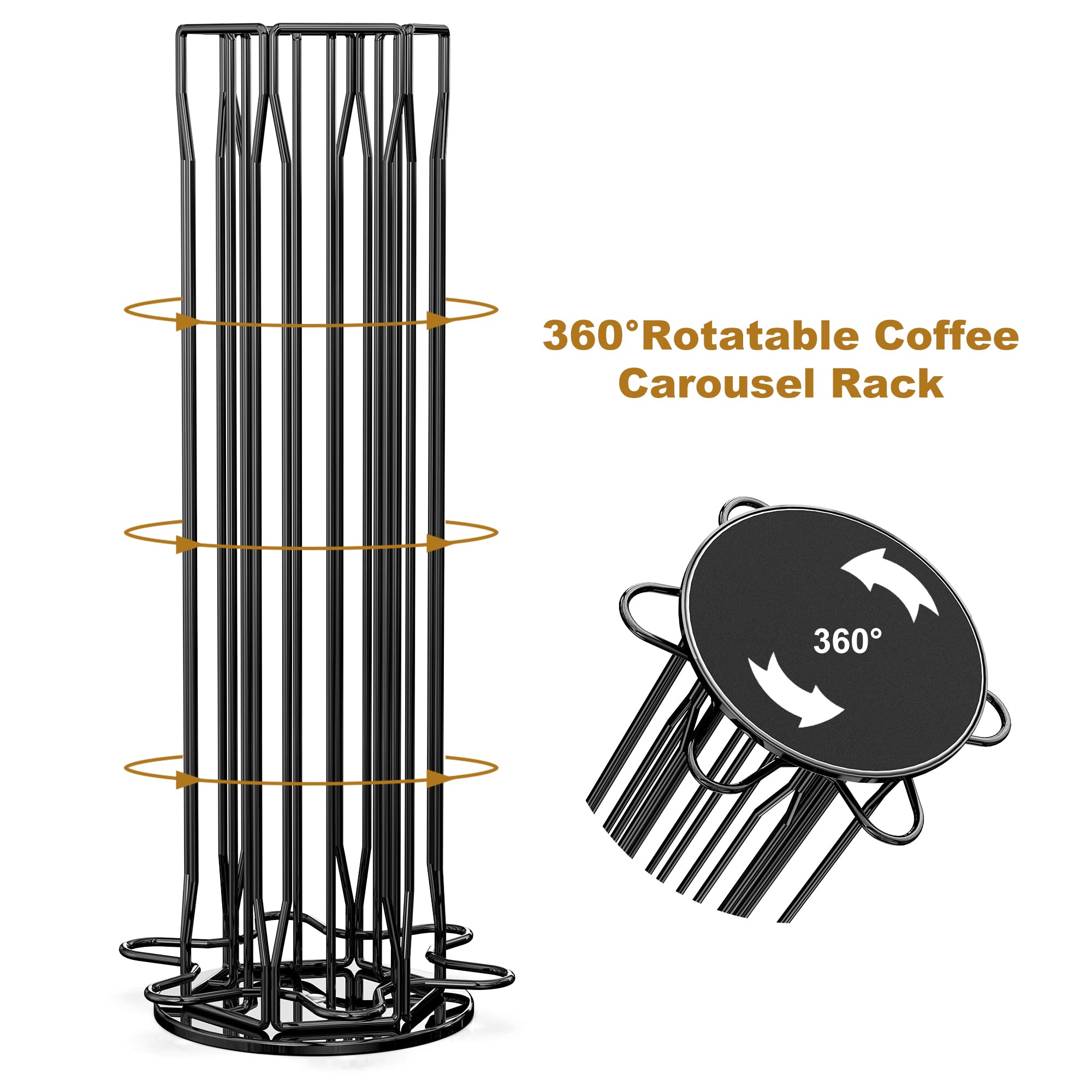 ZECENN rotating carousel offers 360-degree access to coffee pods for quick choice.