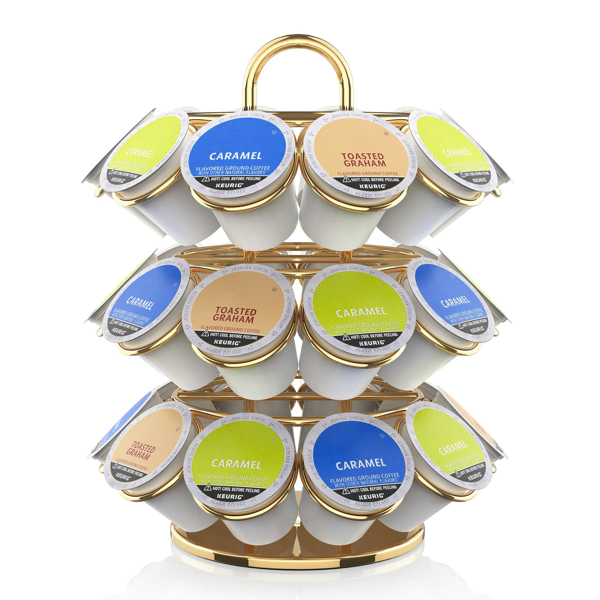 ZECENN coffee pod storage holds 27 pods neatly on the kitchen counter.