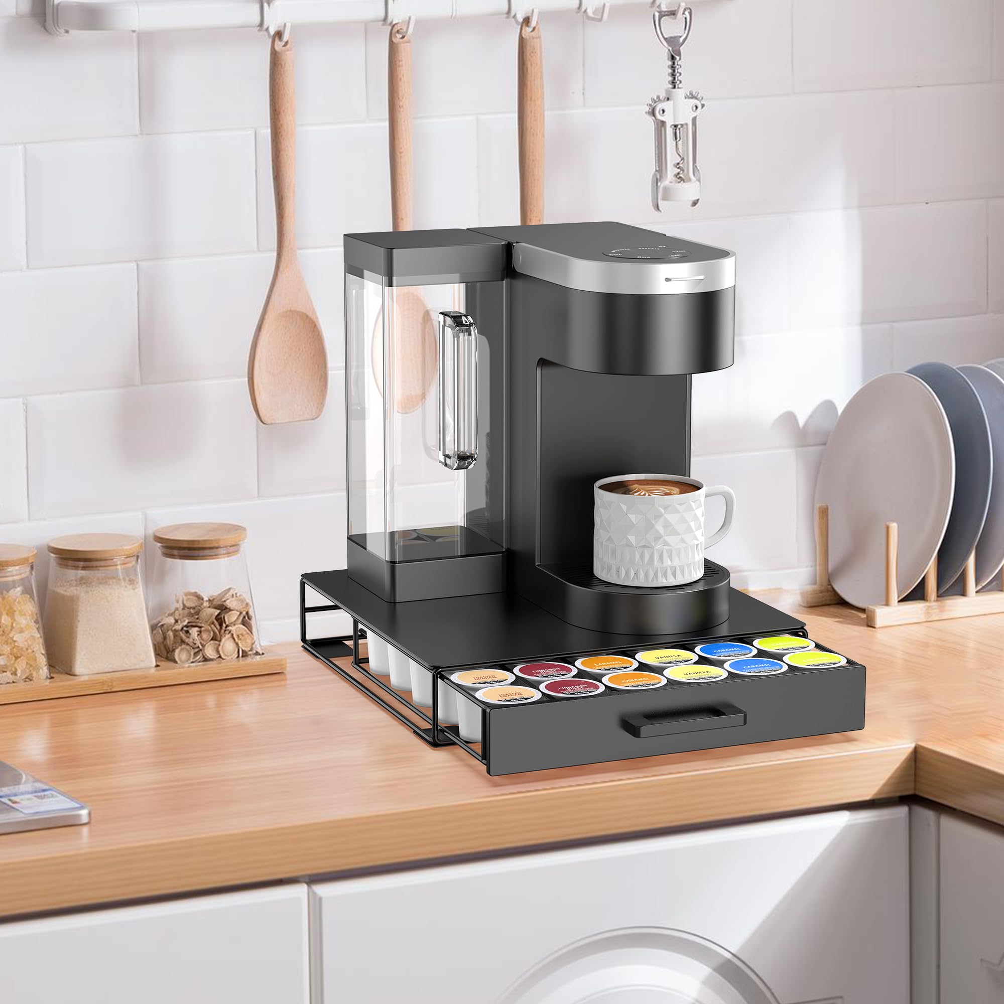 ZECENN under-keurig fit keeps your coffee station tidy and space-efficient