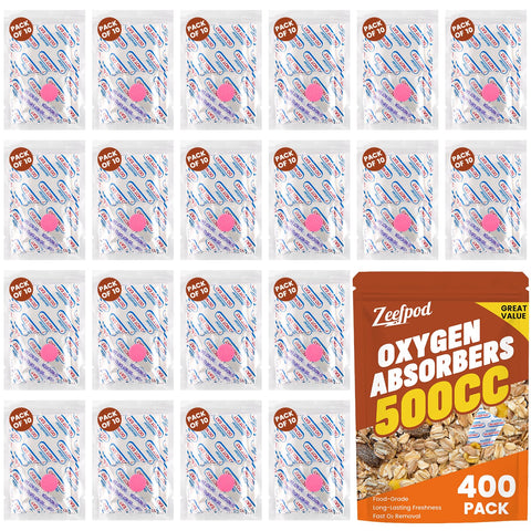 Zeefpod 500cc oxygen absorber for extended shelf life in Mylar bags.