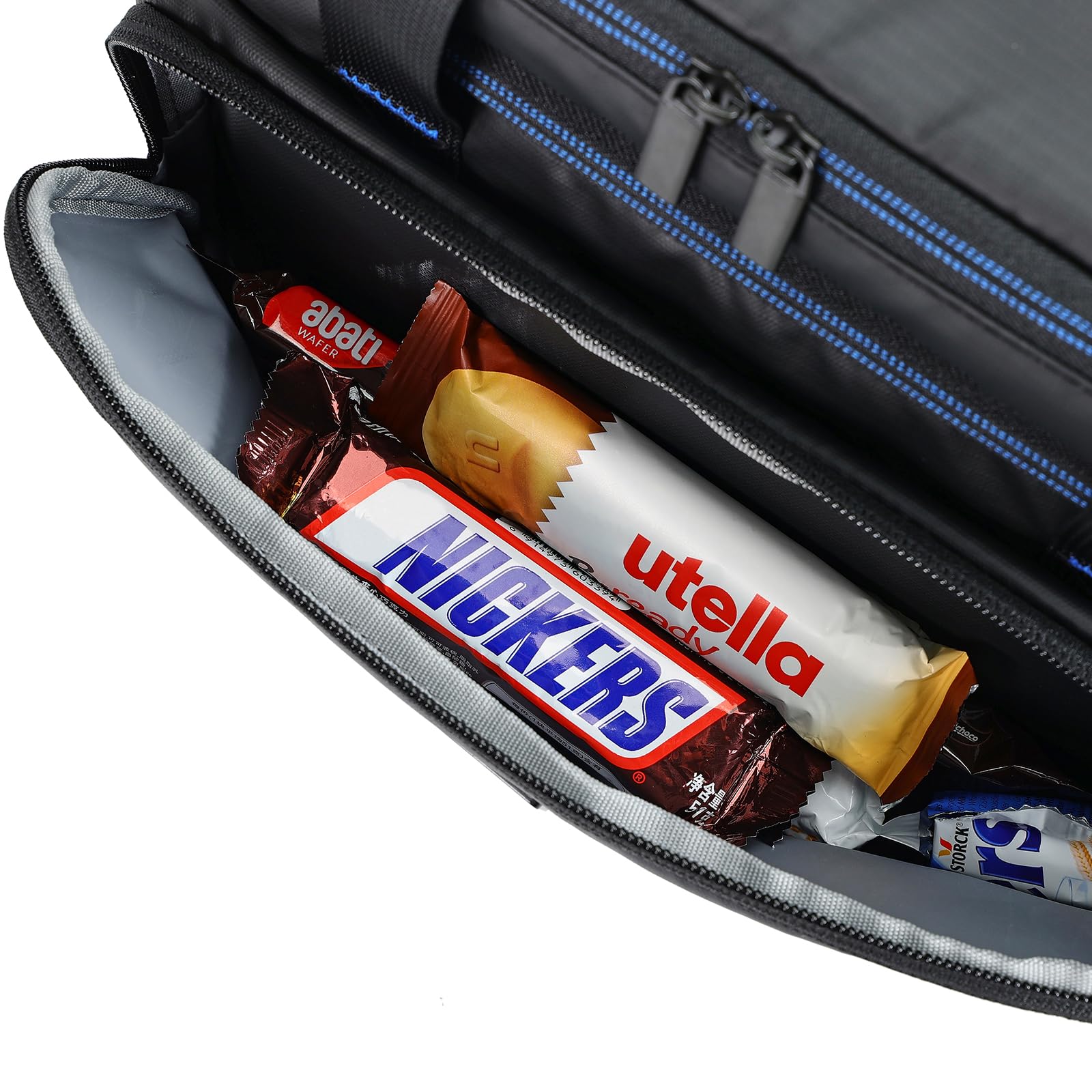 ZEEMO Soft Cooler Bag front zip pocket and side mesh pockets offer quick access and organization.