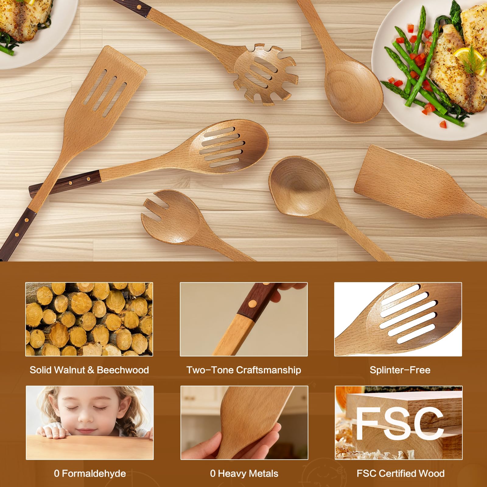 Zeikiwe mixing spoon with smooth, splinter-free comfort in hand.