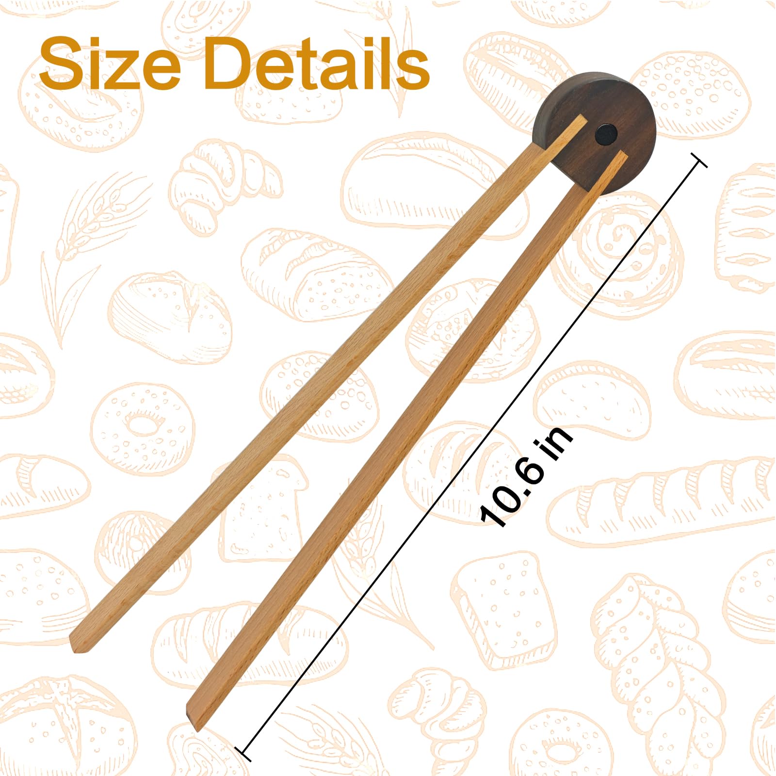 Zeikiwe wooden tongs made of beech and walnut for durable, splinter-free handling