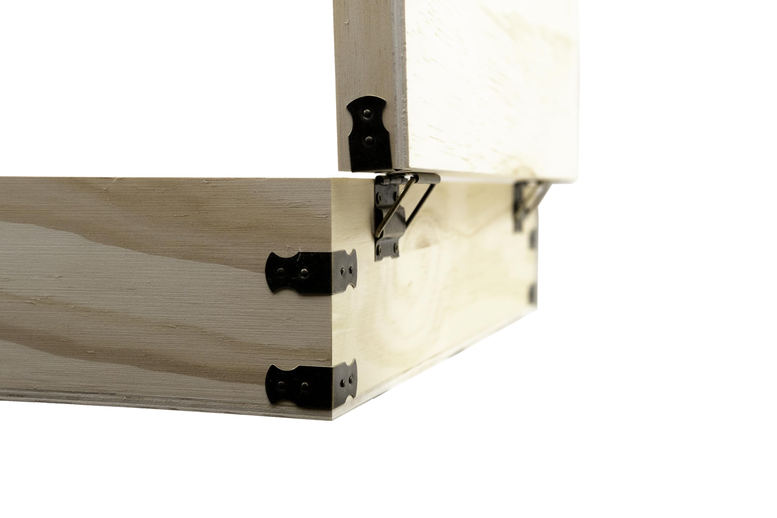 Zen Earth Inspired pine lid design highlights 90-degree opening and sturdy hinges.