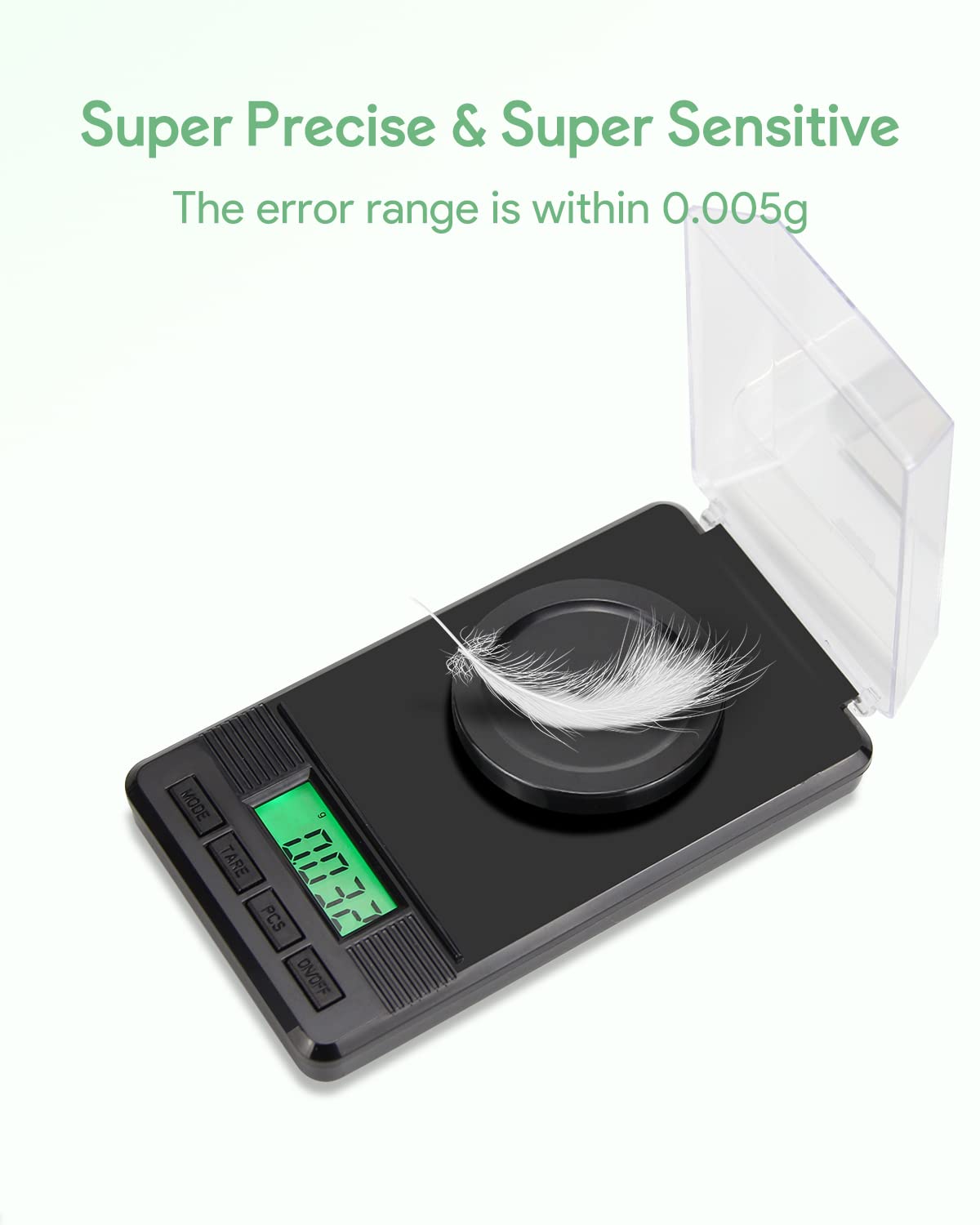 ZENCRO calibration weight 50 g demonstrates scale accuracy during setup.