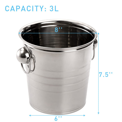 ZENFUN 2-pack ice bucket bottom diameter for compact storage.