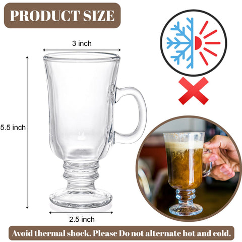 ZENFUN clear glass mug with handle showcases crema and aroma beautifully.