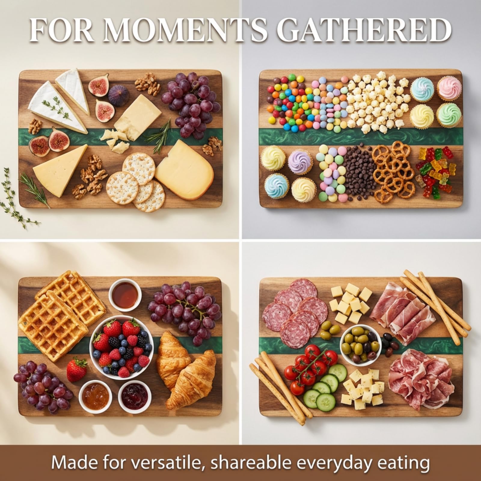 ZENFUN Cutting board ready for meats, cheese, and vegetables on a stylish surface