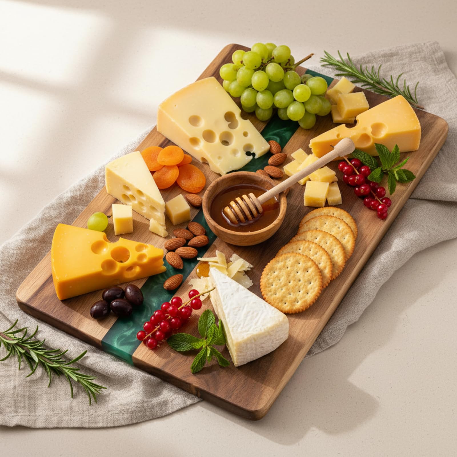 ZENFUN Decorative wood serving board enhancing dining and kitchen table presentation