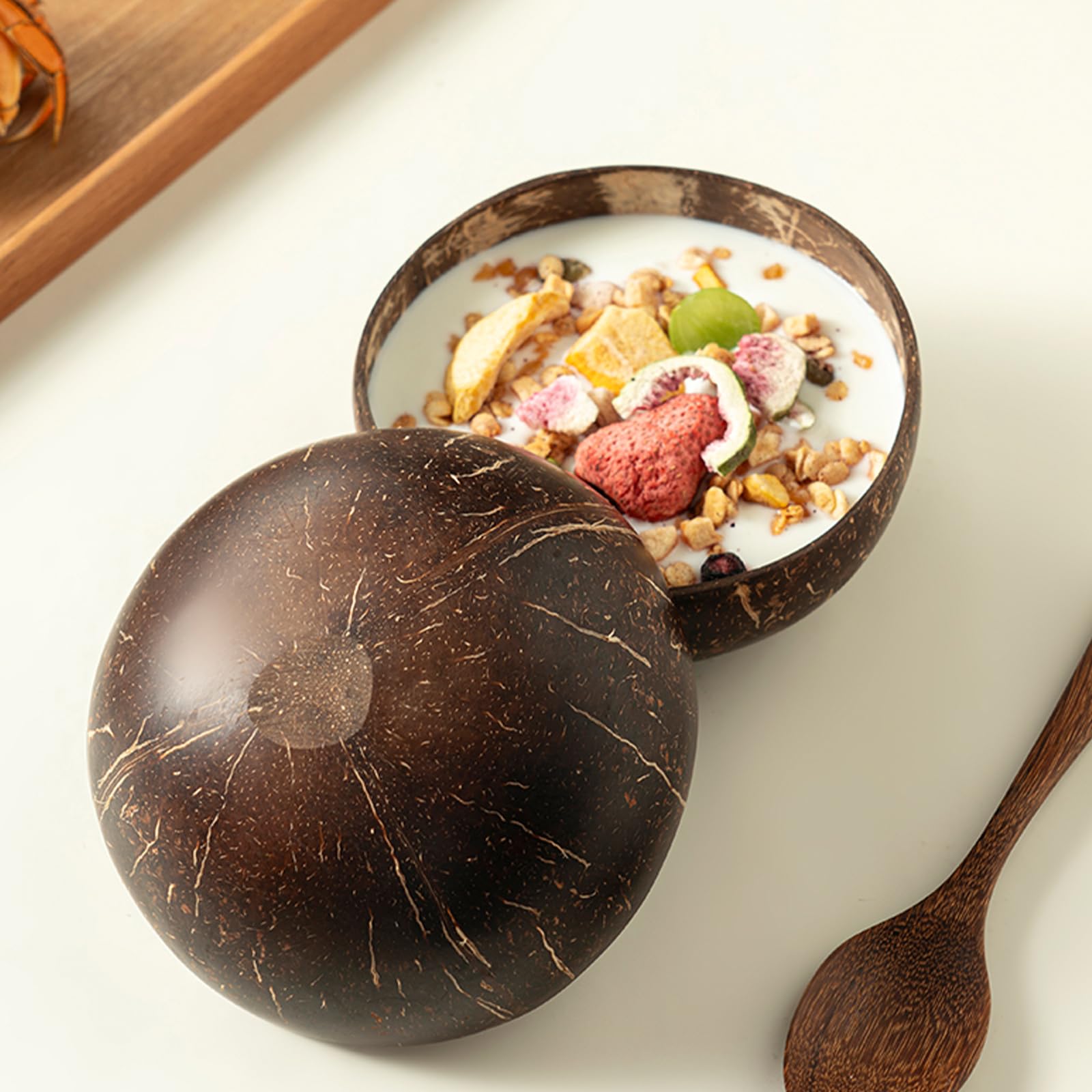 ZENFUN durable coconut shells add rustic charm to kitchen and table.