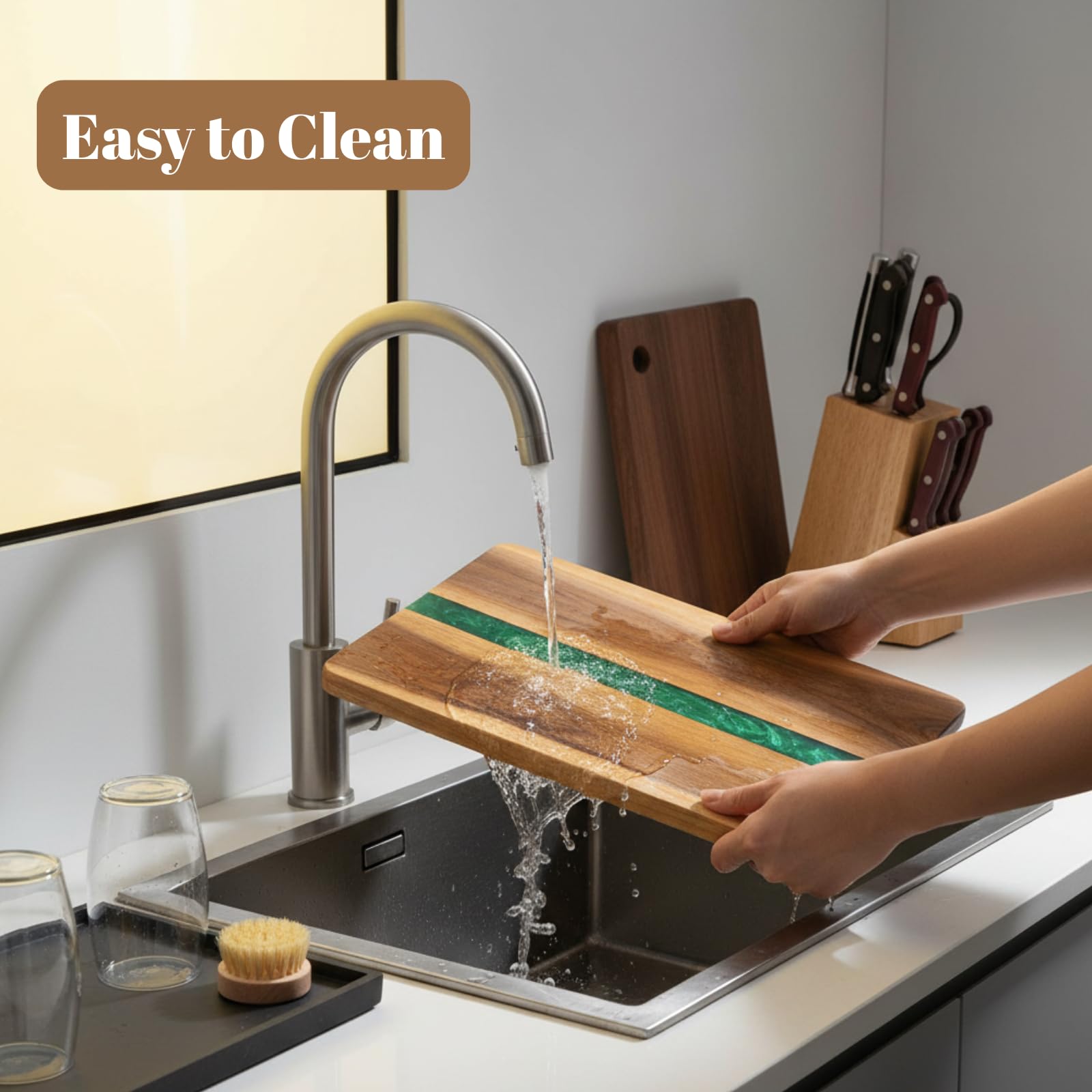 ZENFUN Green epoxy resin embedded design adds depth and forest-inspired vibe