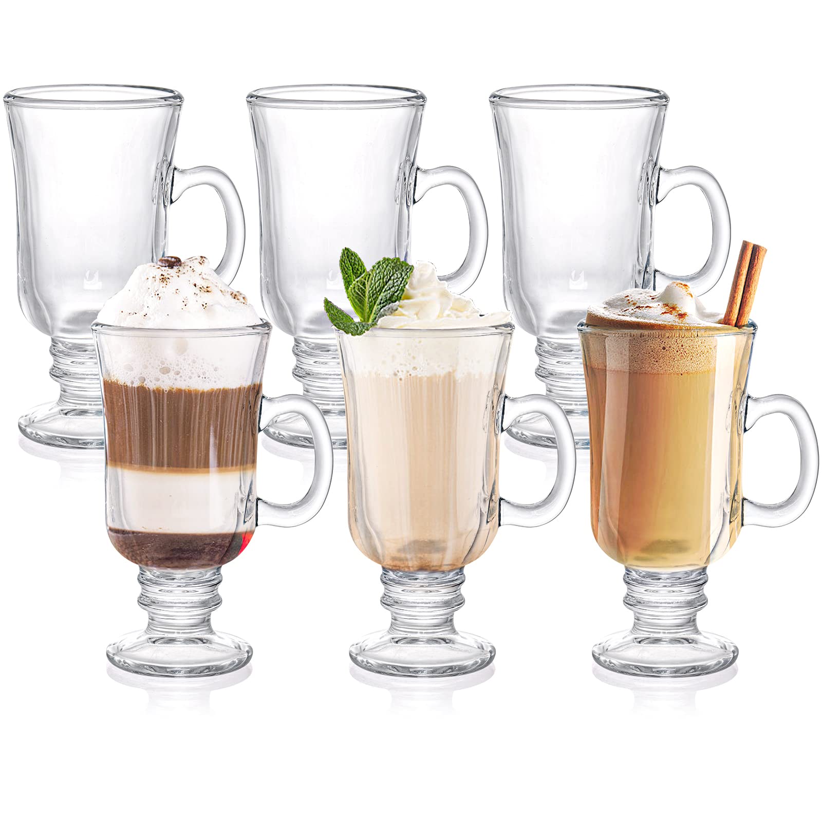 ZENFUN Irish coffee mug with footed base for stable, hot beverages.