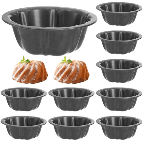 ZENFUN mini flan molds with flower-fluted top for decorative, even-baking desserts.