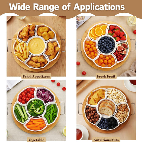 ZENFUN round sectional tray with color and organization.