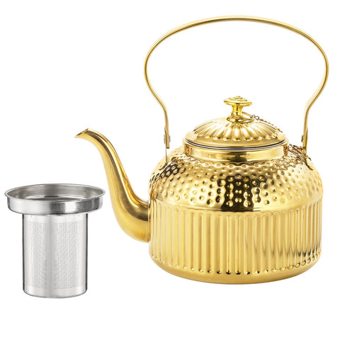 ZENFUN vintage teapot with infuser for easy loose-leaf tea brewing at home.