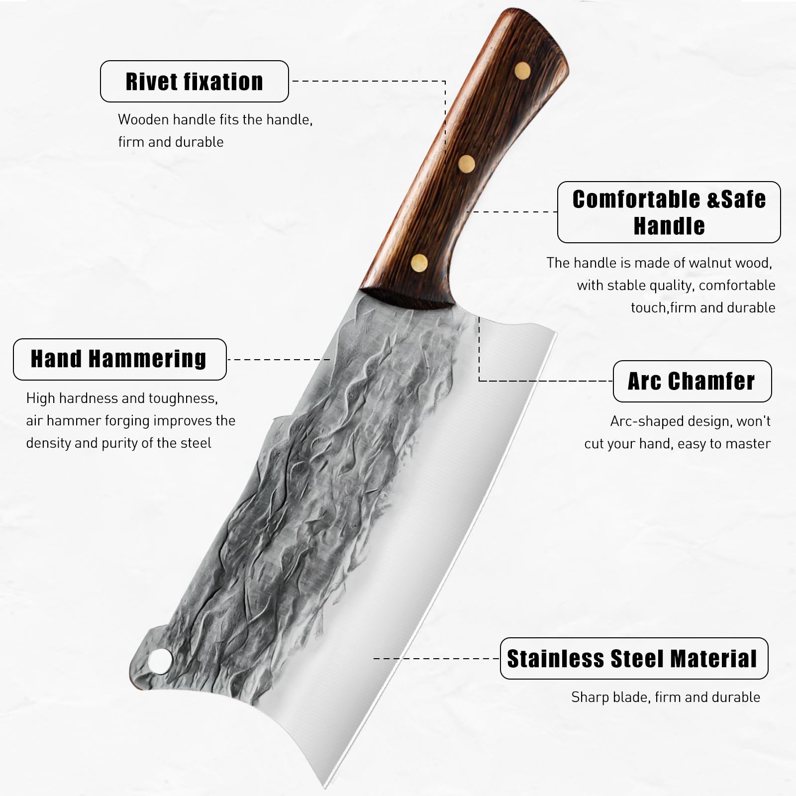 ZENG butcher knife designed for heavy slicing and bone work.