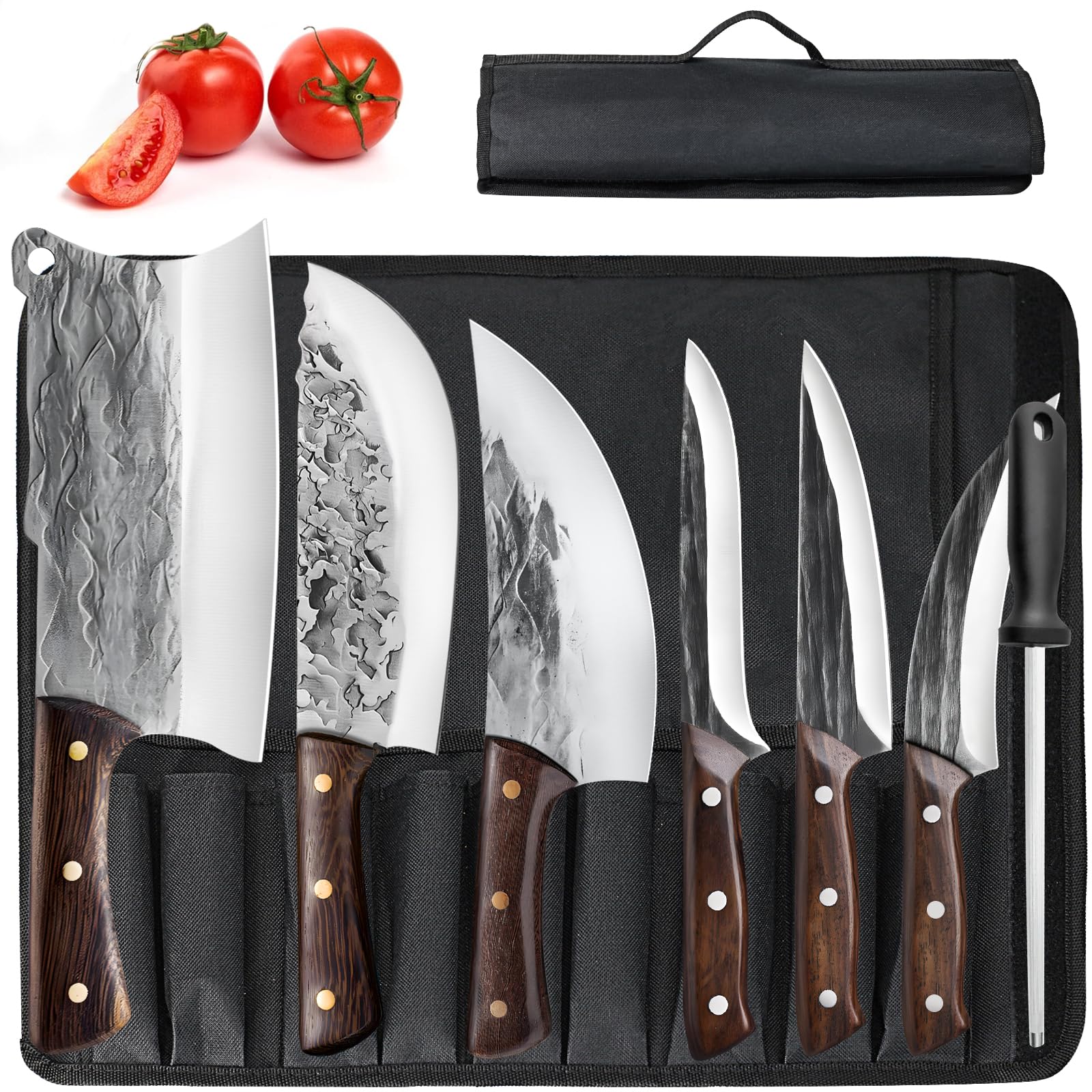ZENG chopping knife with ergonomic handle for precise slicing in meat and vegetables.