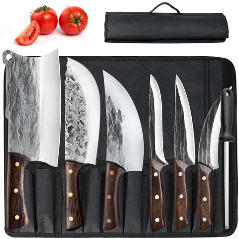 ZENG chopping knife with ergonomic handle for precise slicing in meat and vegetables.