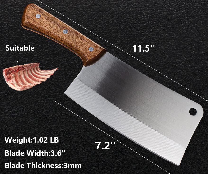 ZENG JIA DAO 7 inch cleaver full tang with pear wood handle for balance
