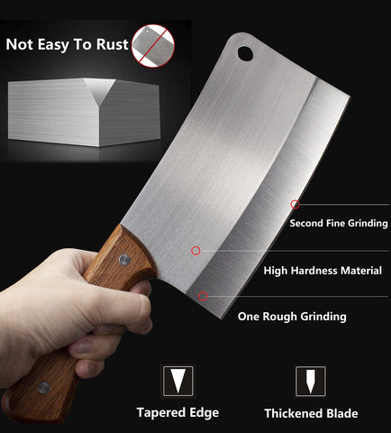 ZENG JIA DAO 7 inch cleaver secure grip pear wood for confident slicing