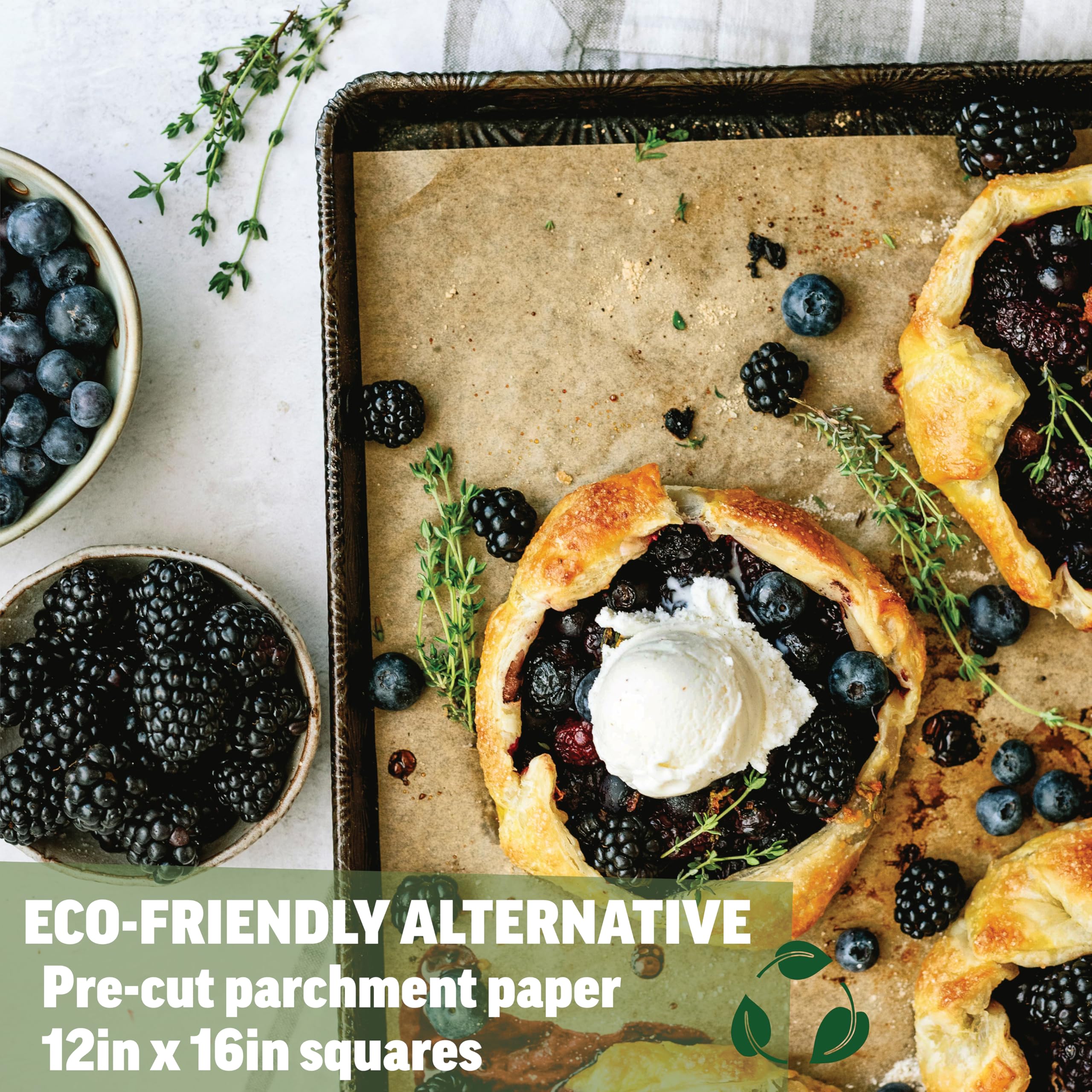 Zenlogy unbleached parchment paper precuts safe up to 450F for roasting