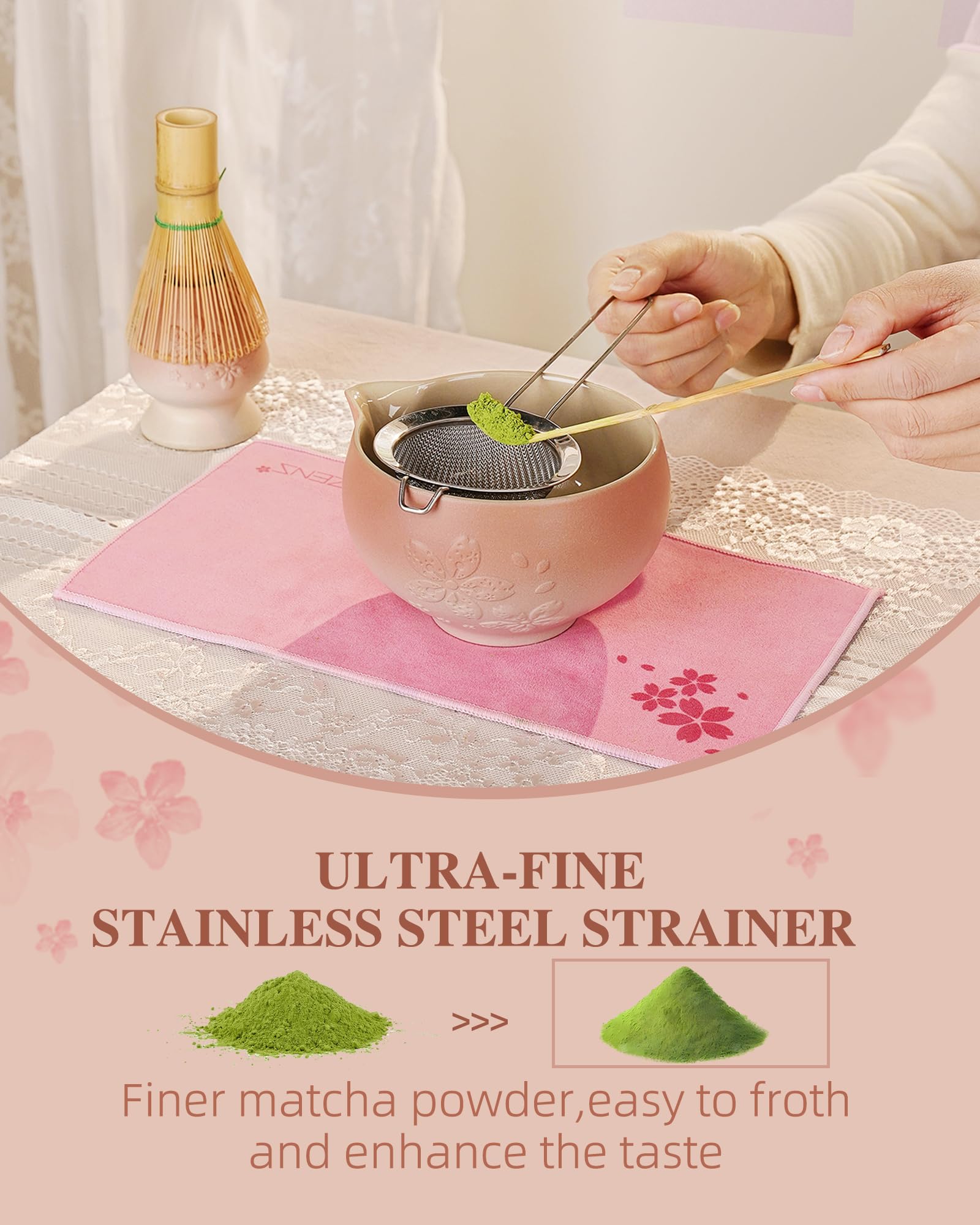ZENS bamboo scoop for precise matcha measurement