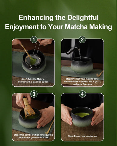 ZENS bamboo whisk with 76 prongs for smooth, creamy foam in matcha