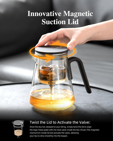 ZENS Black Walnut Pattern lid and handle offer durable, elegant warmth for refined loose tea