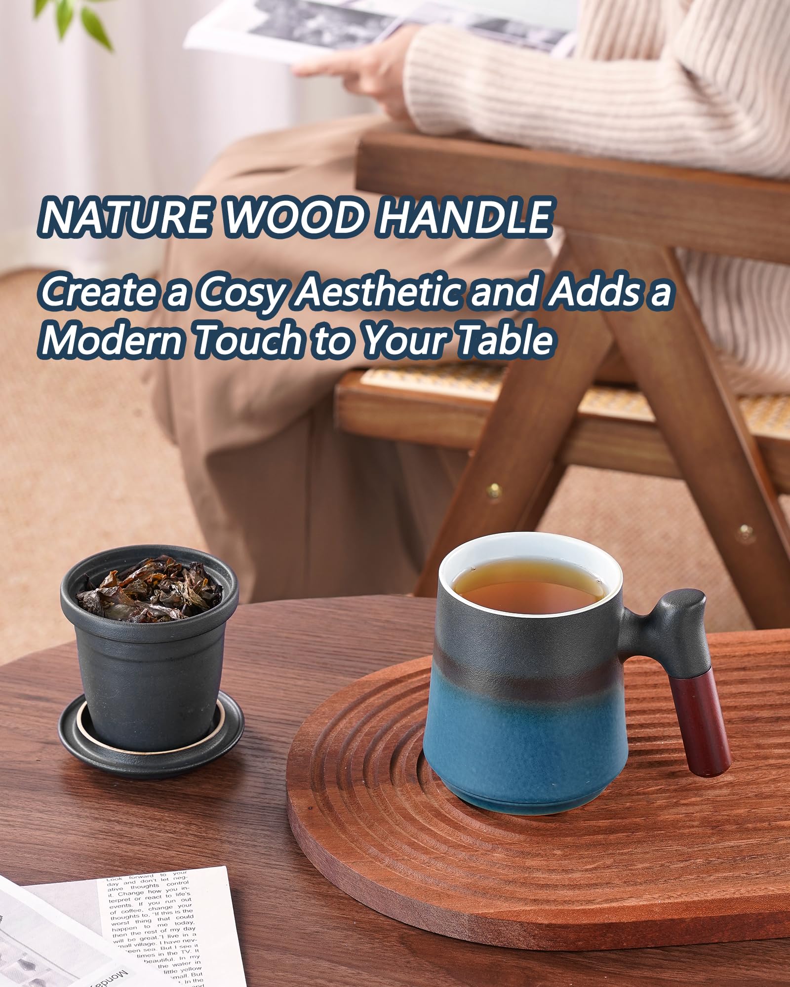 ZENS ergonomic wood handle with thumb grip ensures secure pouring.