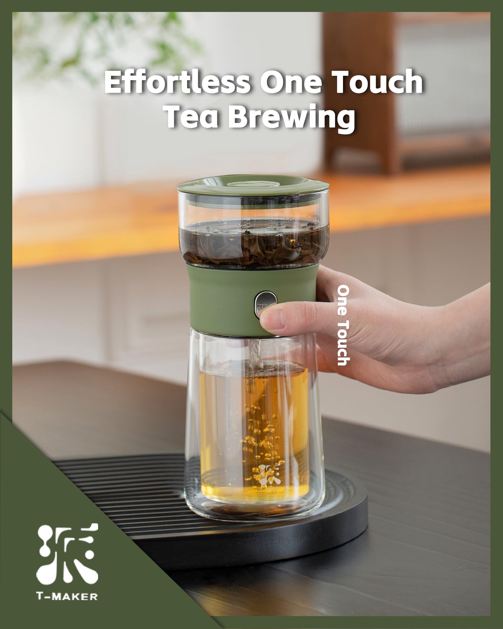 ZENS double-walled mug keeps tea hot and hands cool.