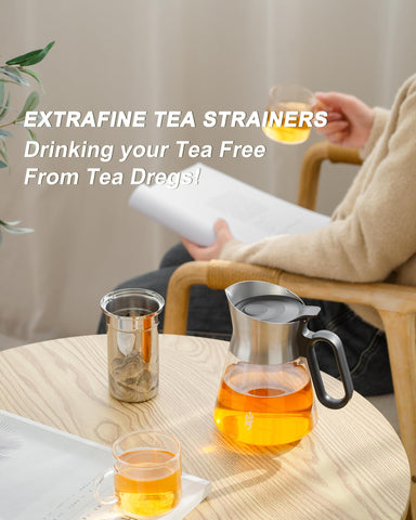 ZENS fine tea infuser with 3000 holes ensures clean tea separation and aroma.