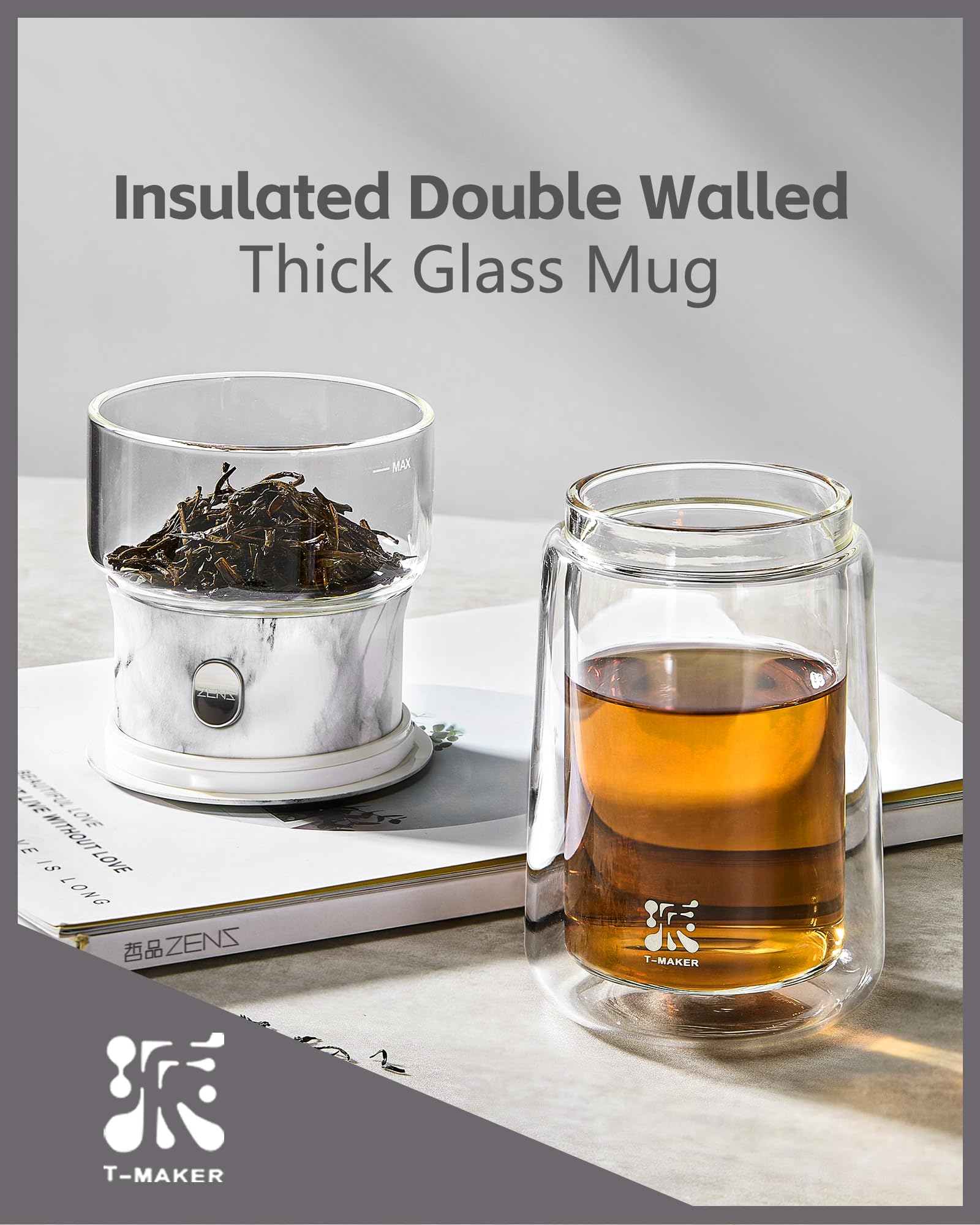 ZENS insulated mug keeps your tea hot while hands stay cool