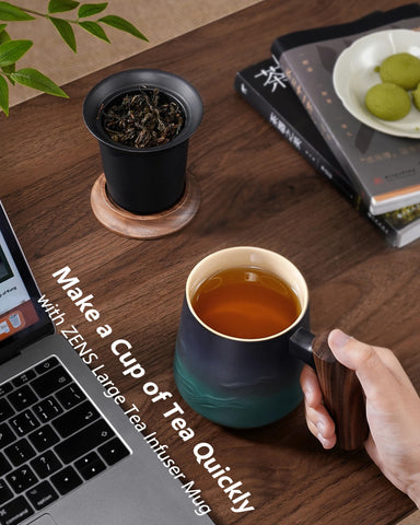 ZENS lead-free ceramic mug built for daily tea rituals.