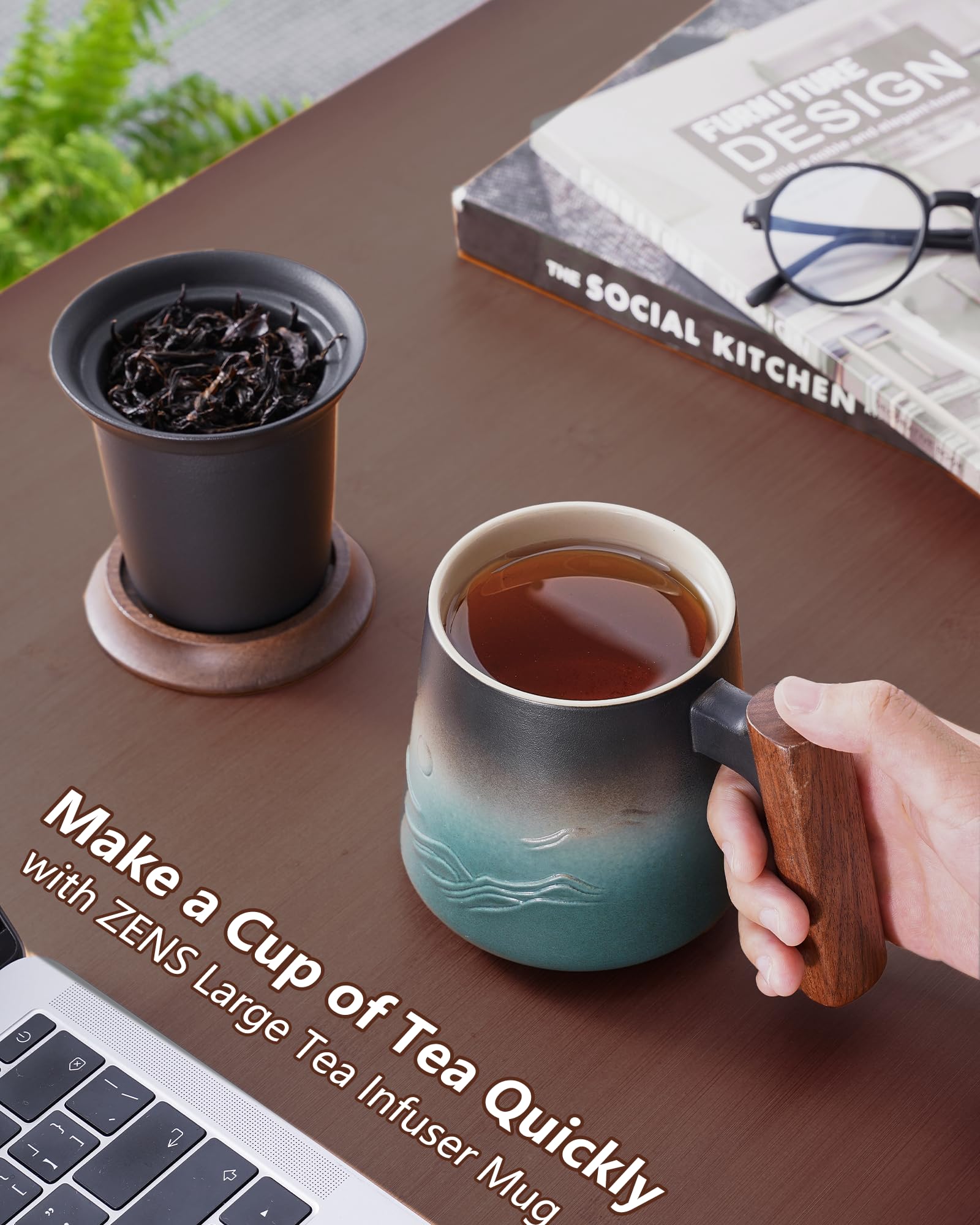 ZENS mug for loose leaf tea with quick steeping