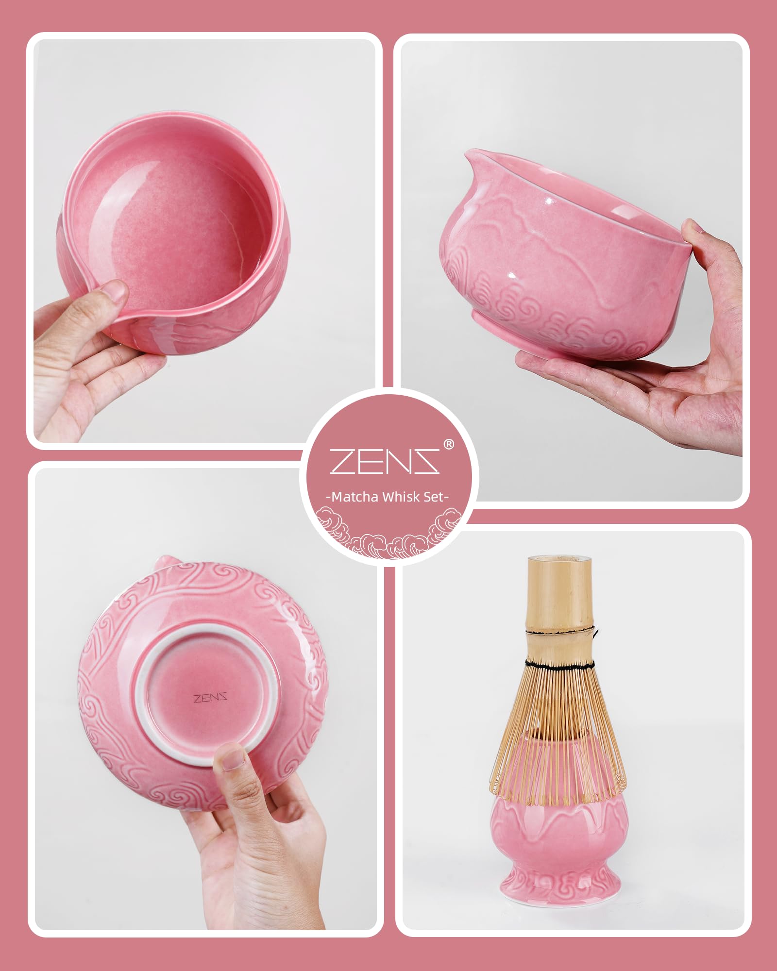ZENS sakura pink glaze interior adds easy cleaning and style.