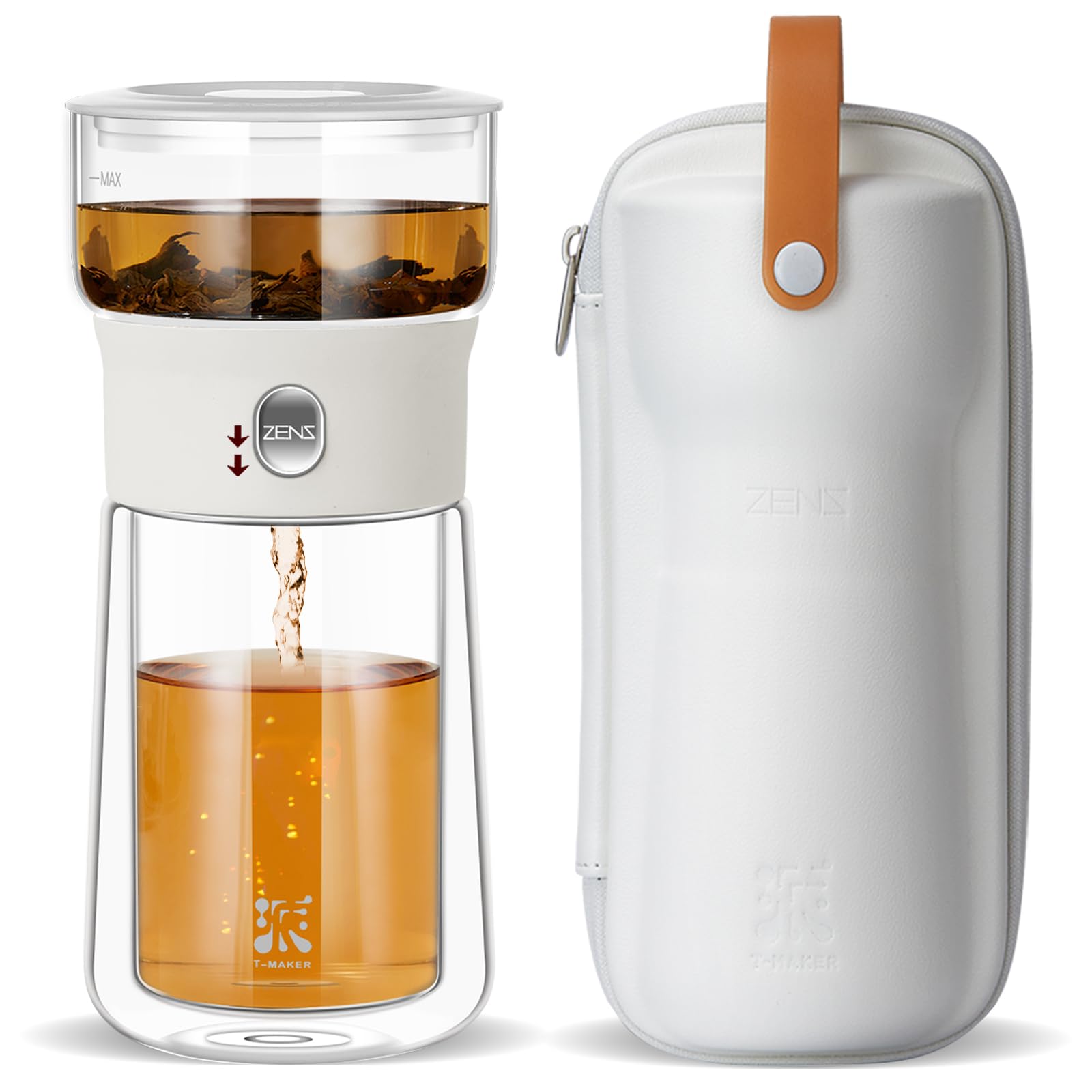 ZENS Modern Tea Pot with glass body for pure tea at home